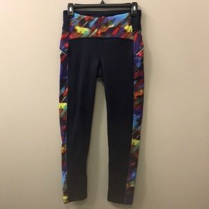 Athleta Thermal Leggings Black Multicolored